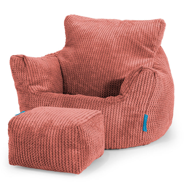 Poltrona Sacco Per Bambini Piccolo 1-3 anni - Pompon Arancione Zucca 02