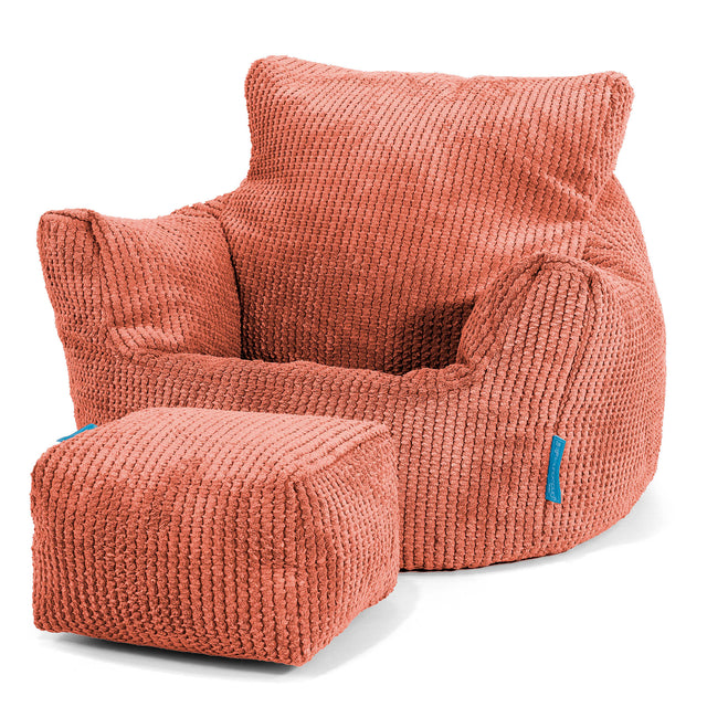 Poltrona Sacco Per Bambini Piccolo 1-3 anni - Pompon Arancione Zucca 02