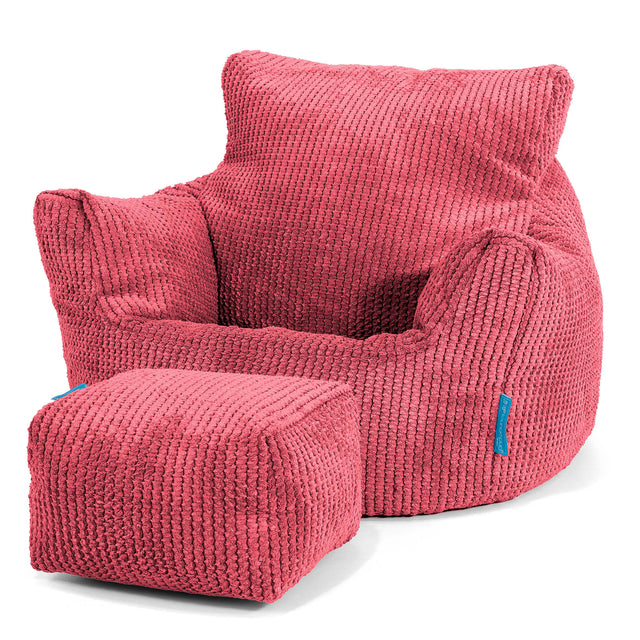 Poltrona Sacco Per Bambini Piccolo 1-3 anni - Pompon Rosso pastello 02