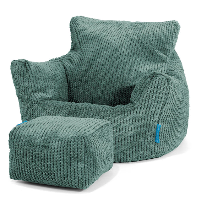 Poltrona Sacco Per Bambini Piccolo 1-3 anni - Pompon Verde Muschio 02