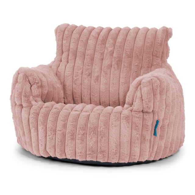 Poltrona Sacco Per Bambini Piccolo 1-3 anni - Velluto Felpato Ultra Morbido Rosa Antico 01