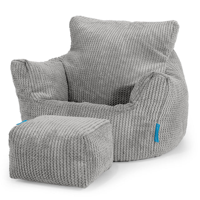 Poltrona Sacco Per Bambini Piccolo 1-3 anni - Pompon Carbone Grigio 02