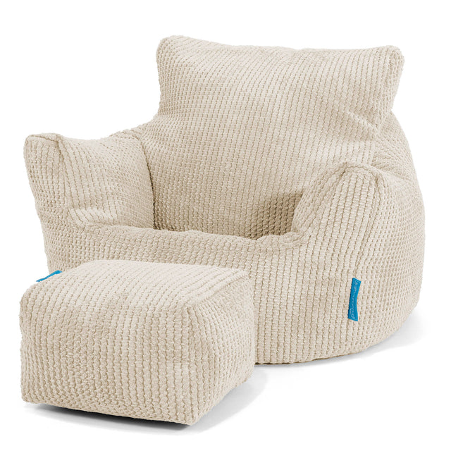 Poltrona Sacco Per Bambini Piccolo 1-3 anni - Pompon Panna 02