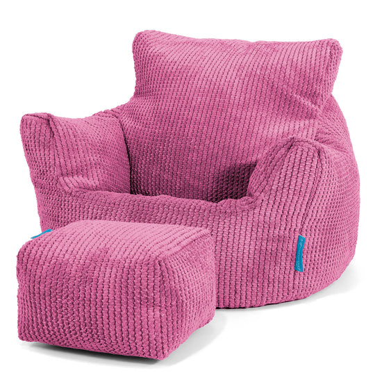 Poltrona Sacco Per Bambini Piccolo 1-3 anni - Pompon Rosa 02