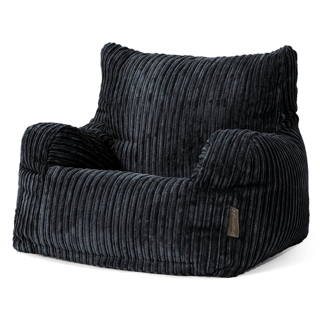 Josephine Poltrona Sacco, Pouf - Velluto a Coste Nero 01