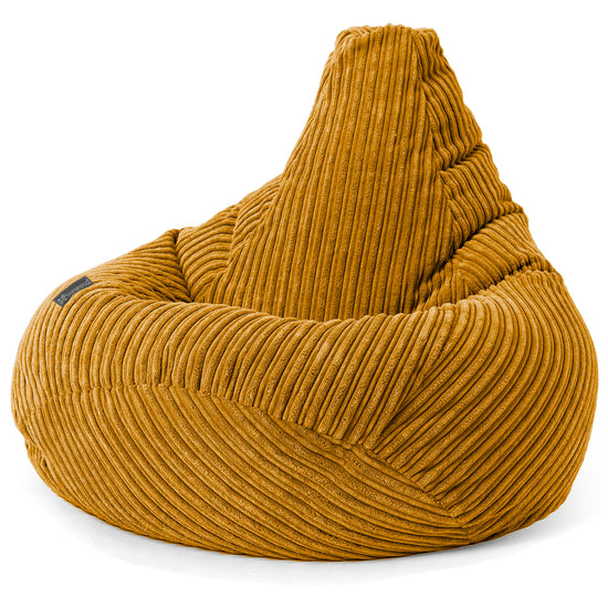 Poltrona Sacco Pouf 'Gioco' - Velluto a Coste Miele Dorato 02
