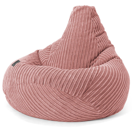Poltrona Sacco Pouf 'Gioco' - Velluto a Coste Pesca 02
