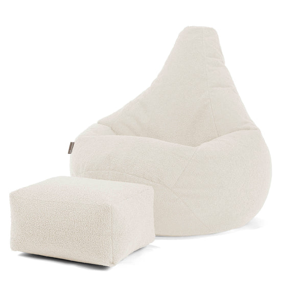 Poltrona Sacco Pouf 'Gioco' - Bouclé Avorio 01