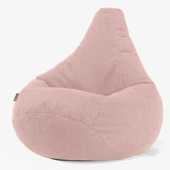 Poltrona Sacco Pouf 'Gioco' - Bouclé Rosa 02