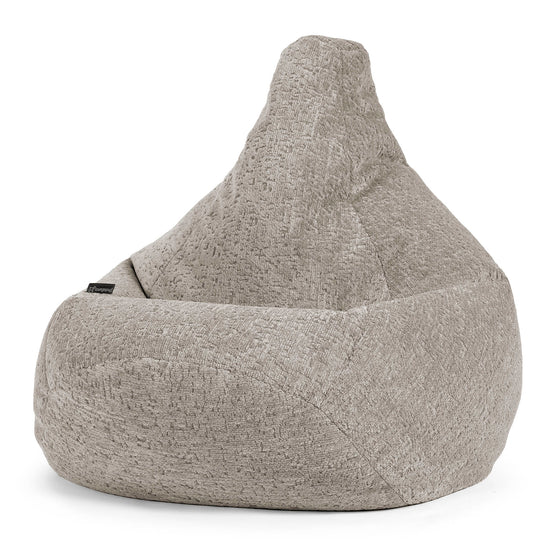 Poltrona Sacco Pouf 'Gioco' - Ciniglia di Lusso Grigio 02