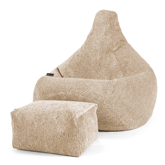 Poltrona Sacco Pouf 'Gioco' - Ciniglia di Lusso Visone 01