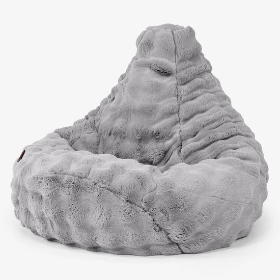 Poltrona Sacco Pouf 'Gioco' - Pelliccia Sintetica a Bolle Grigio 02
