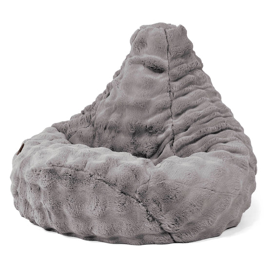 Poltrona Sacco Pouf 'Gioco' - Pelliccia Sintetica a Bolle Grigio 02