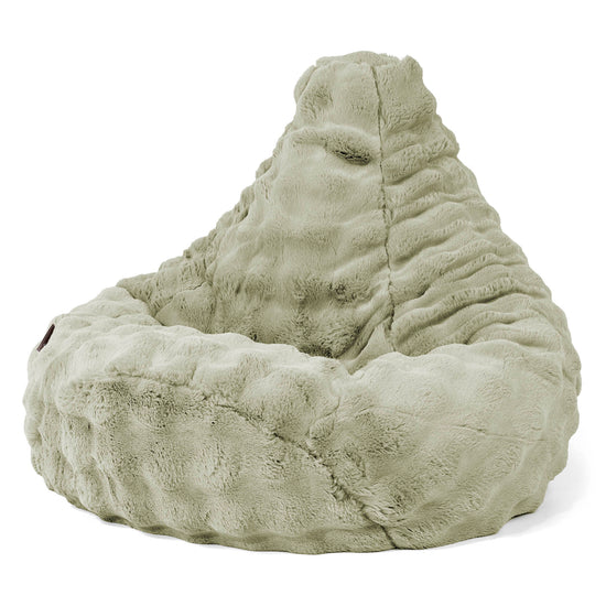 Poltrona Sacco Pouf 'Gioco' - Pelliccia Sintetica a Bolle Verde Salvia 02