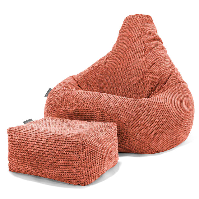 Poltrona Sacco Pouf 'Gioco' - Pompon Arancione Zucca 01