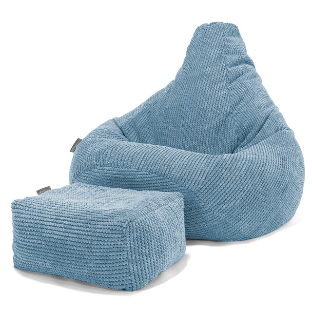 Poltrona Sacco Pouf 'Gioco' - Pompon Cielo 01