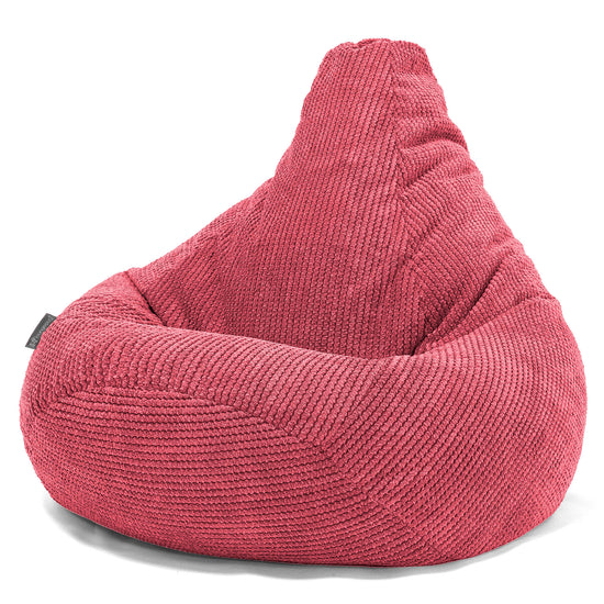 Poltrona Sacco Pouf 'Gioco' - Pompon Rosso pastello 02