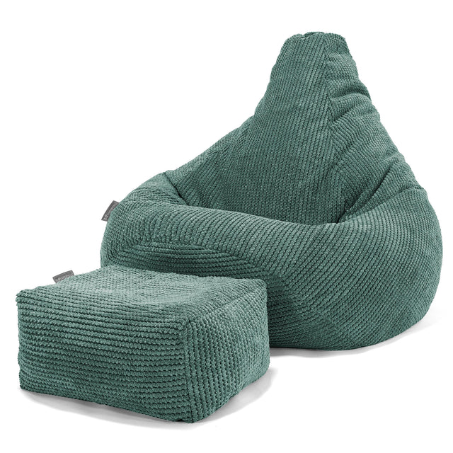 Poltrona Sacco Pouf 'Gioco' - Pompon Verde Muschio 01