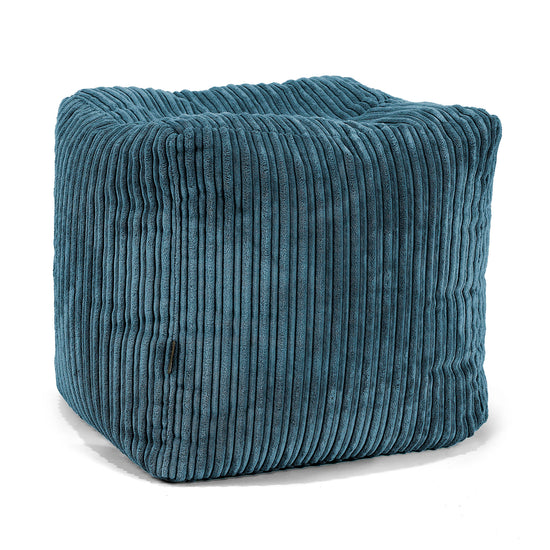 Pouf Cubo Poggiapiedi - Velluto a Coste Navy 01
