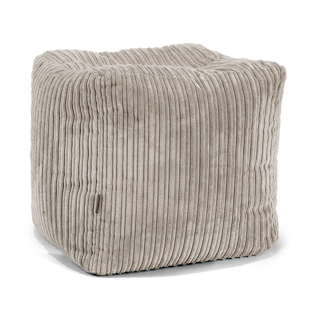 Pouf Cubo Poggiapiedi - Velluto a Coste Visone 01