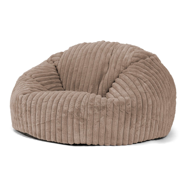 Pouf Divano 'Classico' - Velluto Felpato Ultra Morbido Visone 01
