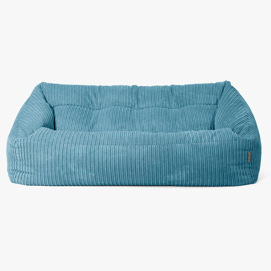 Pouf Divano Maya - Velluto a Coste Egeo Blu 01