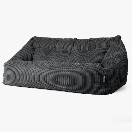 Pouf Divano Maya - Velluto a Coste Nero 03