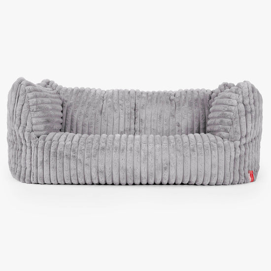 Pouf Divano Ruben - Velluto Felpato Ultra Morbido Grigio1
