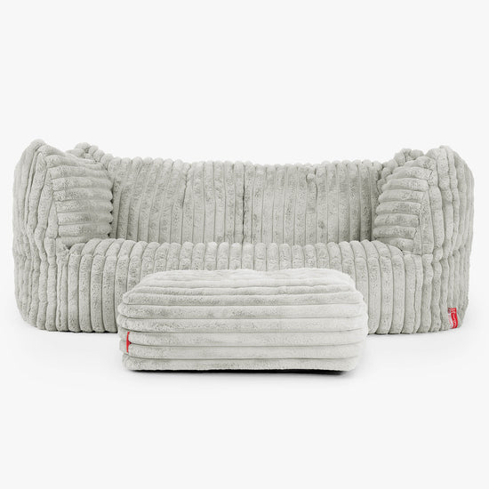 Pouf Divano Ruben - Velluto Felpato Ultra Morbido Verde Salvia2