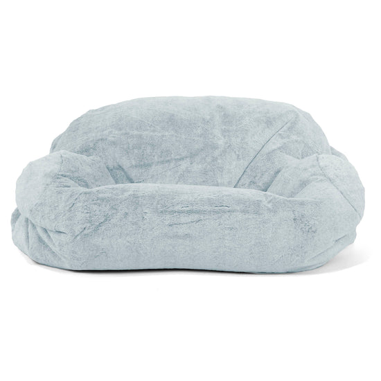 Pouf Divano Sabine - Eco-pelliccia di Coniglio Azzurro Polvere 02