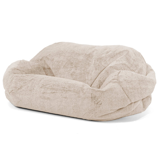 Pouf Divano Sabine - Eco-pelliccia di Coniglio Marrone dorato 01