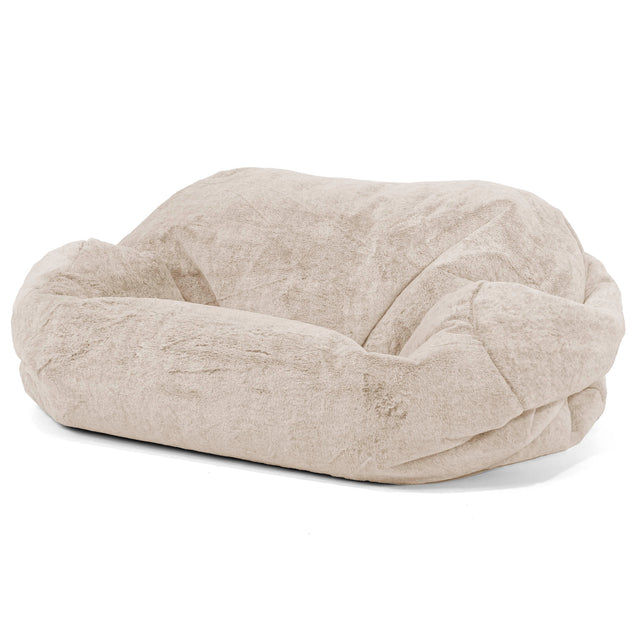 Pouf Divano Sabine - Eco-pelliccia di Coniglio Marrone dorato 01