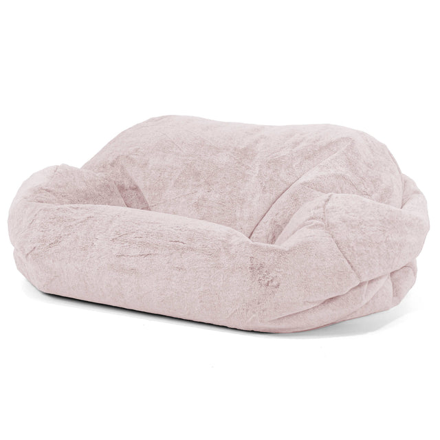 Pouf Divano Sabine - Eco-pelliccia di Coniglio Rosa Antico 01