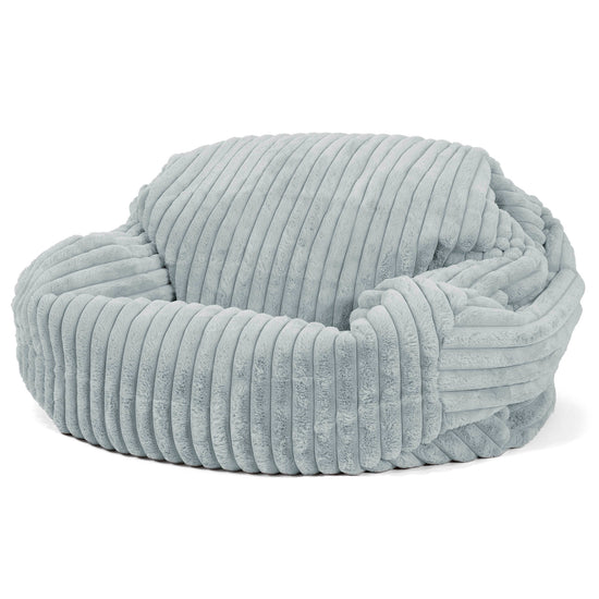 Pouf Divano Sabine - Velluto Felpato Ultra Morbido Azzurro Uovo di Anatra1