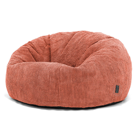 Pouf Divano, Sacco - Pompon Arancione Zucca 01