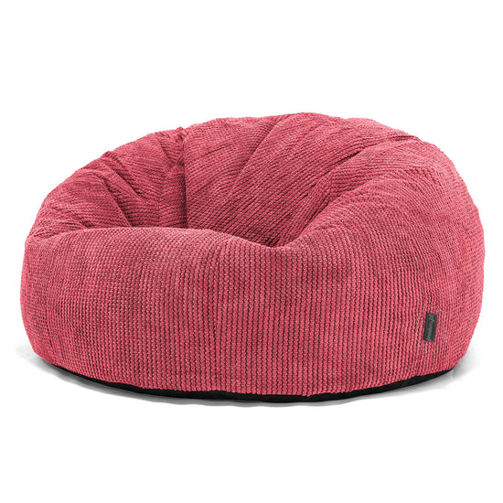 Pouf Divano, Sacco - Velluto a Coste Effetto Waffle Rosso pastello 01