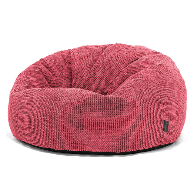 Pouf Divano, Sacco - Pompon Rosso pastello 01