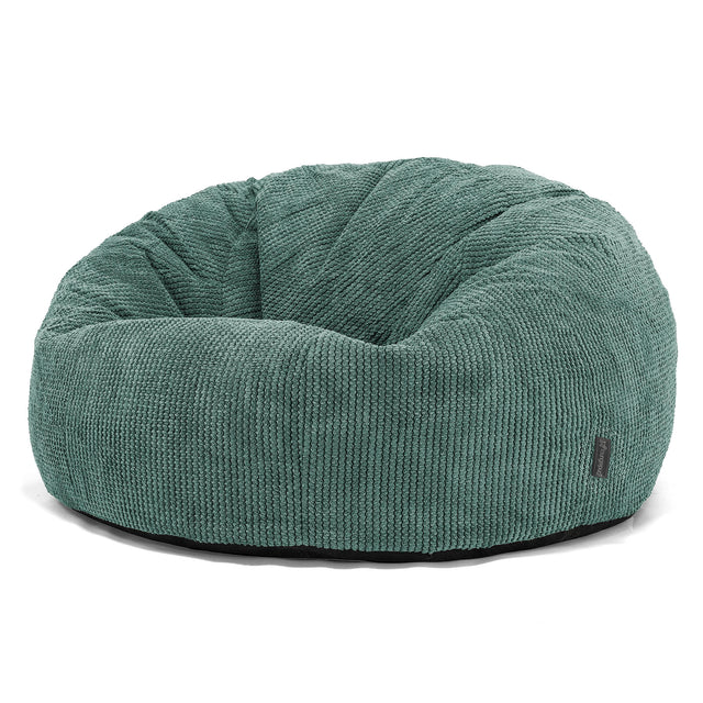 Pouf Divano, Sacco - Velluto a Coste Effetto Waffle Verde Muschio 01