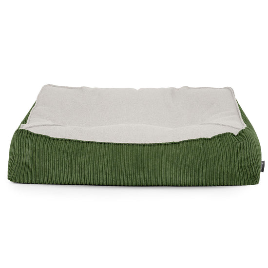 Pouf Divano Sloucher - Bouclé & Velluto a Coste Verde Foresta 02