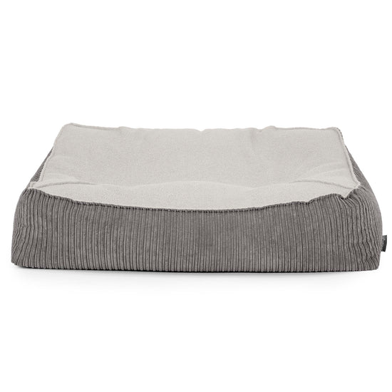Pouf Divano Sloucher - Bouclé & Velluto a Coste Grafite 02