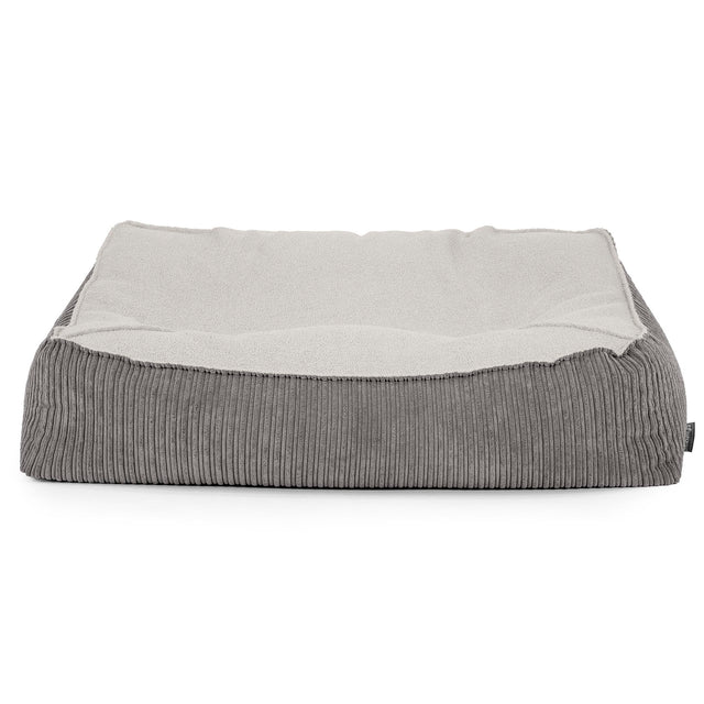 Pouf Divano Sloucher - Bouclé & Velluto a Coste Grafite 02