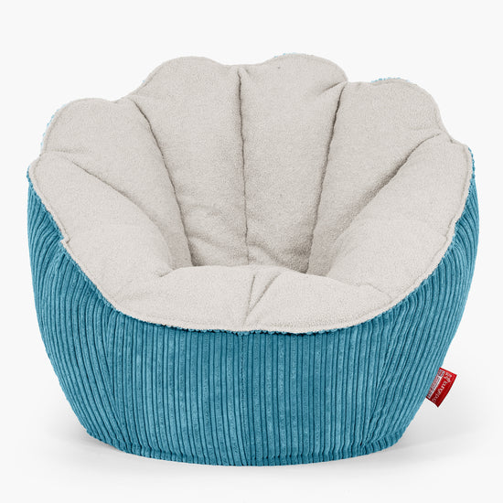 Sedia Pouf Sacco Natalia Sacco - Bouclé & Velluto a Coste Egeo Blu 01