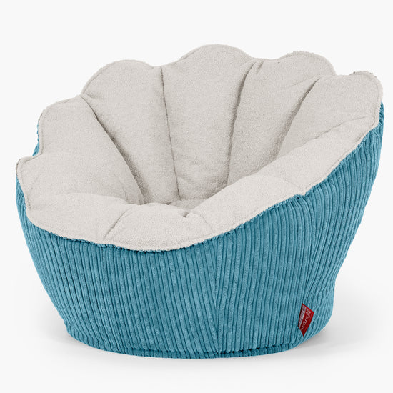 Sedia Pouf Sacco Natalia Sacco - Bouclé & Velluto a Coste Egeo Blu 02