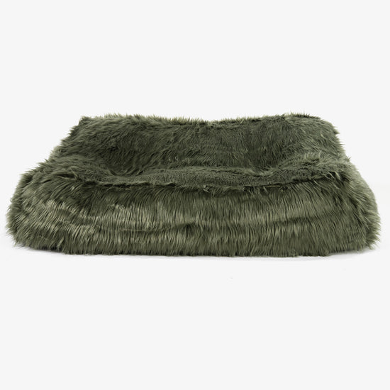 Pouf Divano Sloucher - Pelliccia Sintetica Mongola Verde Salvia 02