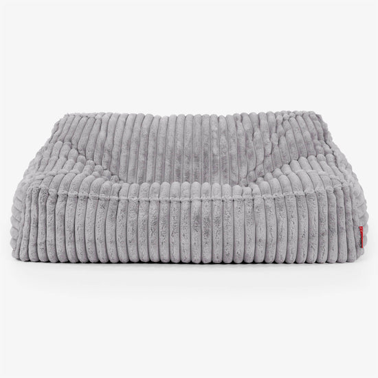 Pouf Divano Sloucher - Velluto Felpato Ultra Morbido Grigio2