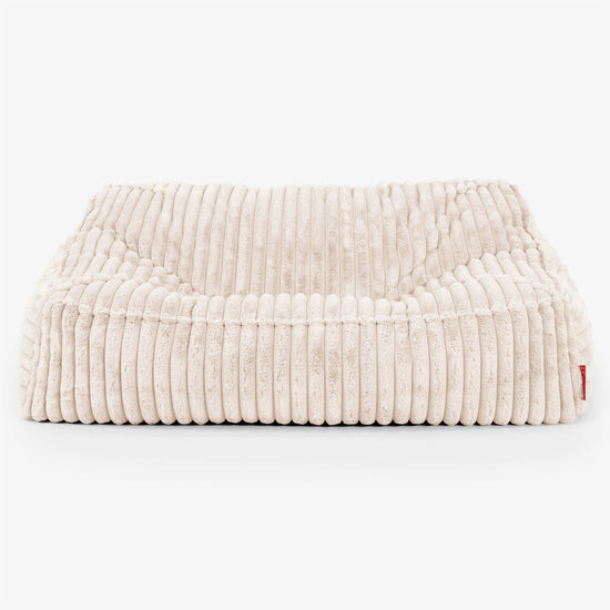 Pouf Divano Sloucher - Velluto Felpato Ultra Morbido Panna2