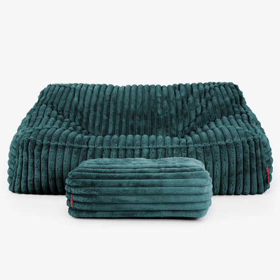 Pouf Divano Sloucher - Velluto Felpato Ultra Morbido Tiglio3