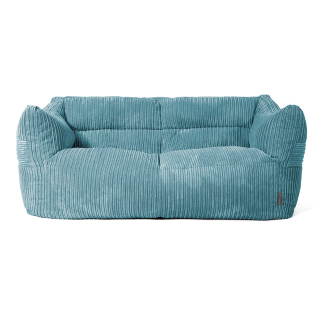 Pouf Divano Victor - Velluto a Coste Egeo Blu 01