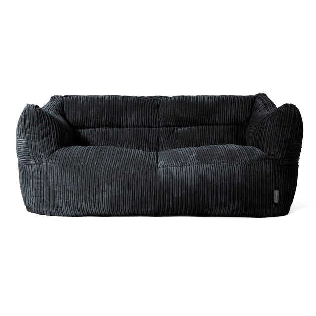 Pouf Divano Victor - Velluto a Coste Nero 01