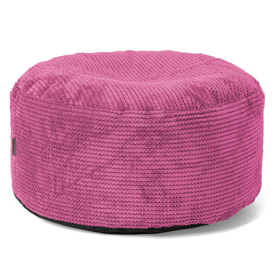 Pouf Ottoman con Vassoio - Pompon Rosa - 02